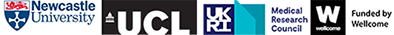 NU, UCL, MRC and Wellcome logos